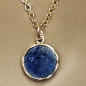Pendentif Sodalite sur chaîne Plaqué or