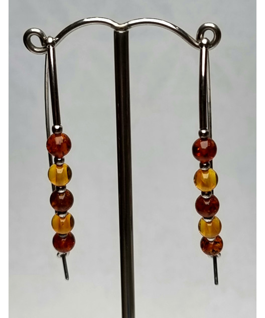 Boucles baltique Argent 925 pierres rondes 5mm