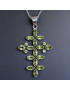 Pendentif Péridot croix Argent 925 sur chaîne