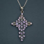 Pendentif Améthyste croix argent 925 sur chaîne