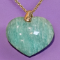 Pendentif Aventurine verte cœur avec chaîne dorée