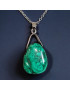 Pendentif Malachite avec chaîne acier inox