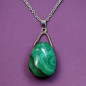 Pendentif Malachite avec chaîne acier inox