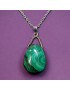 Pendentif Malachite avec chaîne acier inox