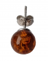 Boucles Ambre cognac boules 8mm argent 925