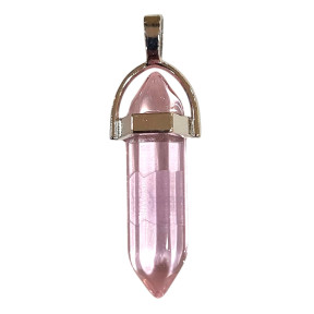 Pendentif Verre de Murano Pointe Rose Transparent