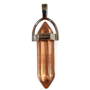Pendentif Verre de Murano Pointe Saumon Transparent