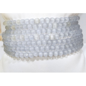 Bracelet Sélénite Pierres Rondes 5mm