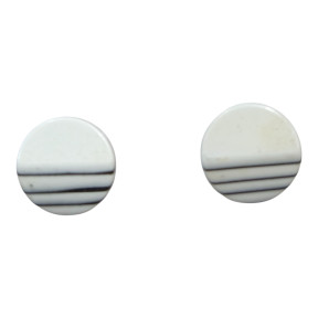 Boucles Bakélite Rond Blanc Vintage
