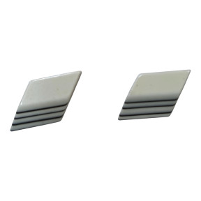 Boucles Bakélite Rectangle Blanc Vintage