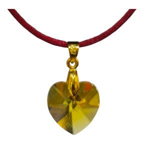 Pendentif Cœur Swarovski  Vert 2 cm sur Cordon Réglable