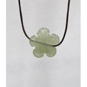 Pendentif Prehnite Fleur sur Cordon Réglable