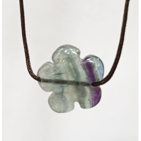 Pendentif Fluorite Rainbow Fleur sur Cordon Réglable