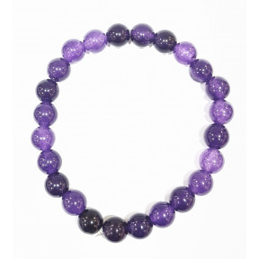 Bracelet Fantaisie Imitation Améthyste Perles Rondes 8mm Résine