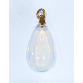 Pendentif Verre Opaline Goutte