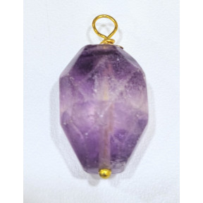 Pendentif Améthyste Attache dorée