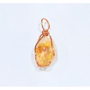 Pendentif Citrine Cage Laiton
