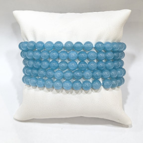 Bracelet Quartz Bleu Pierres Rondes 6mm