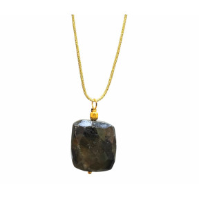 Pendentif Labradorite sur Cordon Réglable