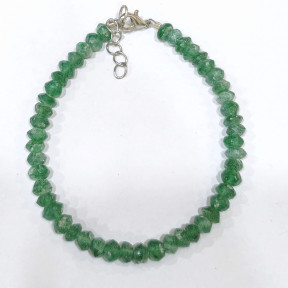 Bracelet Aventurine Verte Chips Facettés avec Fermoir 34 + 2 cm