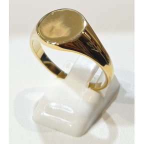 Bague Type Chevalière Ronde Plaquée Or