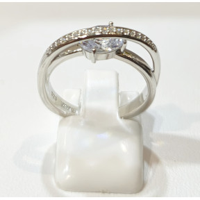 Bague Zirconium Deux Anneaux Argent 925