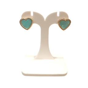 Boucles Amazonite Cœur Plaquée Or