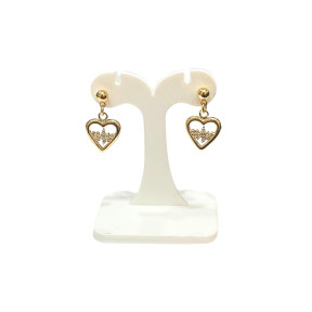 Boucles Zirconium Cœur Plaquées Or