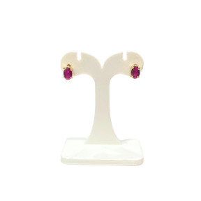Boucles Rubis de Synthèse Plaquées Or