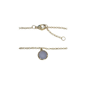 Bracelet Calcédoine Facetté Rond 18cm Plaqué Or