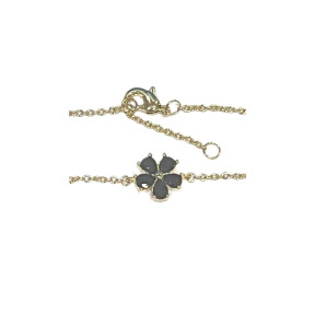 Bracelet Saphir Fleur 18cm Plaqué Or