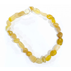 Bracelet Opale Jaune Baroque Pierres Roulées