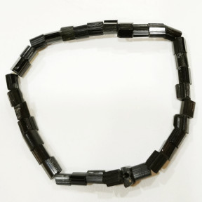 Bracelet Tourmaline Noire Cylindres Striés