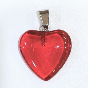 Pendentif Verre de Murano Cœur Rouge Transparent