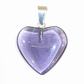 Pendentif Verre de Murano Cœur Violet Transparent