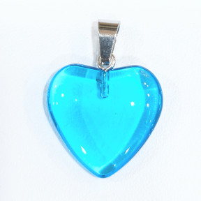 Pendentif Verre de Murano Cœur Bleu Clair Transparent