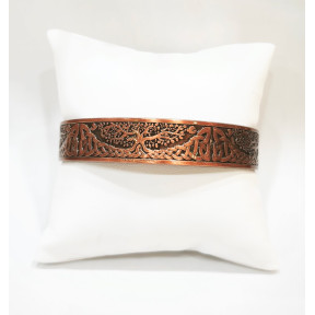 Bracelet Cuivre 6 aimants Arbre de Vie Triskèles et Nœuds Celtiques Ouverture 7 cm Largeur 1.5 cm