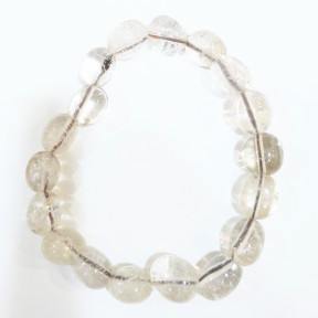 Bracelet Quartz Fumé Fantôme Pierres Roulées Forme Olive