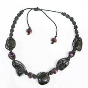 Bracelet Sugilite Pierres Roulées et Swarovski Cordon Réglable