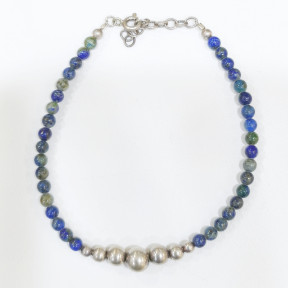 Bracelet Azurite avec Inserts Pierres Rondes 3mm Fermoir