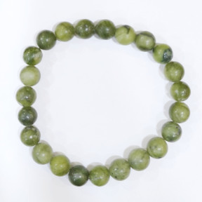Bracelet Jade Néphrite Serpentine Pierres Rondes 8mm
