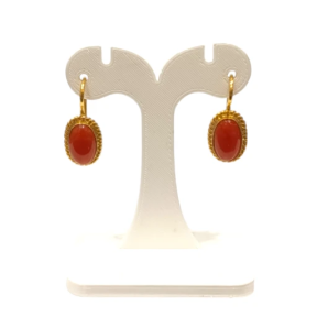 Boucles Corail Ovale Argent 925 Plaqué Or