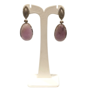 Boucles Kunzite et Zirconium Argent 925