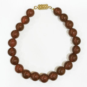 Bracelet Cornaline Pierres Rondes 8mm avec fermoir Doré (19 cm)
