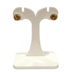 Boucles Citrine Ronde Facettée Argent 925