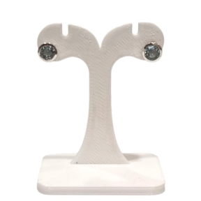 Boucles Aigue Marine Ronde Facettée Argent 925