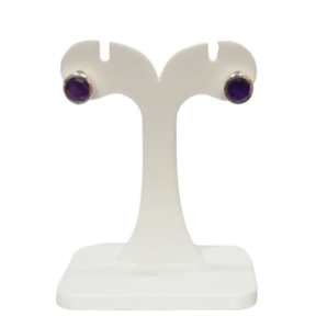 Boucles Améthyste Ronde Facettée Argent 925