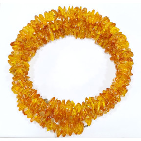 Bracelet Ambre Baltique Baroque "Serpentin" sur Câble Acier