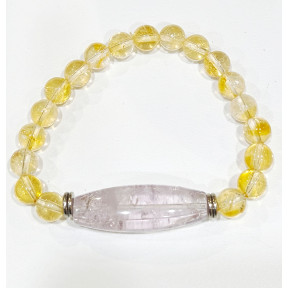 Bracelet Citrine 8mm et Améthyste