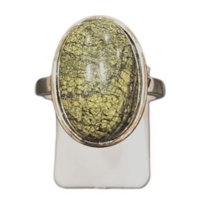 Bague Serpentine Ovale Argent 925 Taille 56